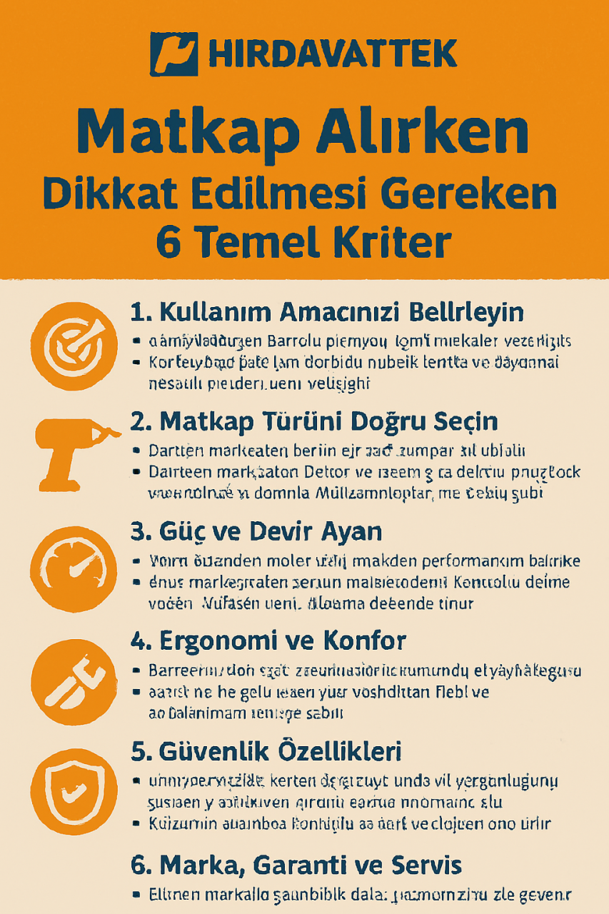 MATKAP ALIRKEN DİKKAT EDİLMESİ GEREKENLER