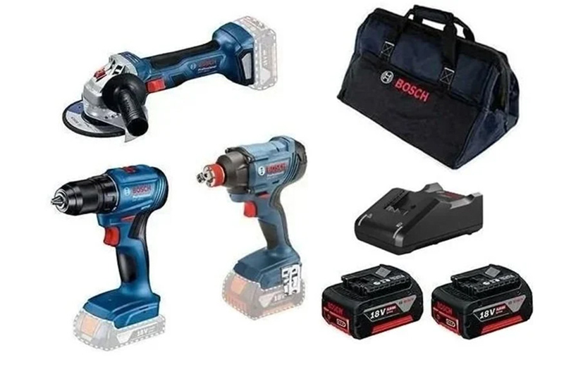 Bosch GSR 185 LI+ GDX 180 Li+ GWS 180 Li Şarjlı Set (2*4.0 Ah 18V) + RAF Bag Şarjlı Set - 0615990N3P